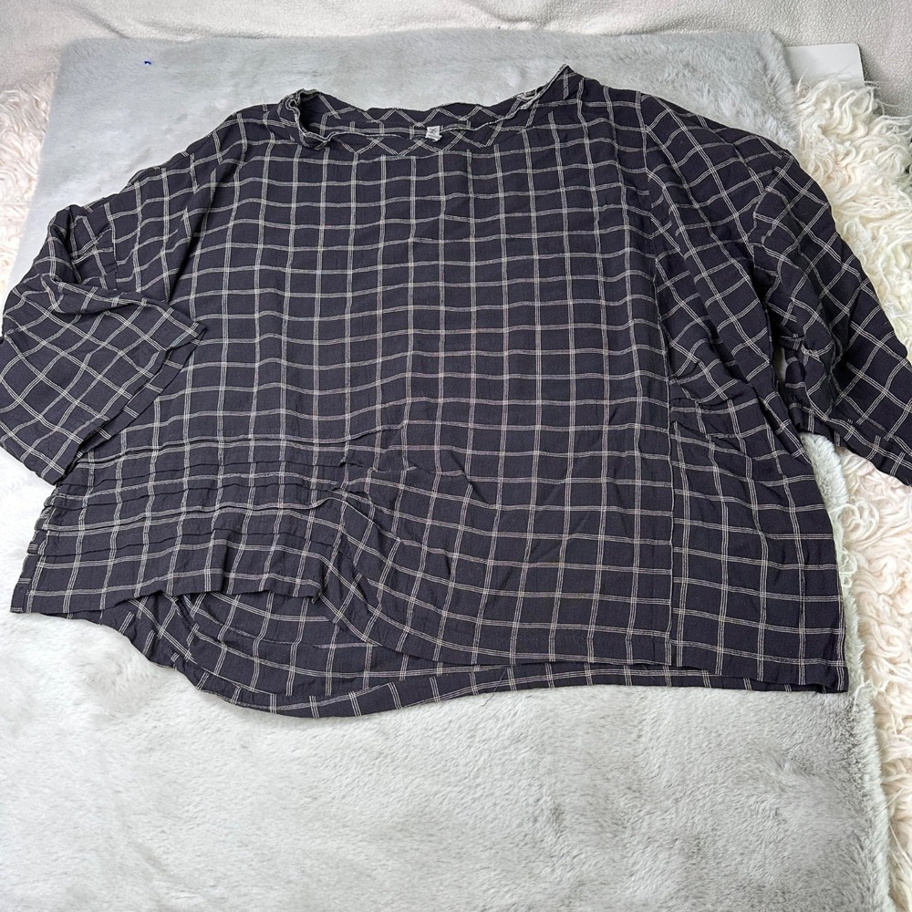 Xiao Shirt Womens XL Cynthia Chow Art to‎ Wear Linen Blend Lagenlook Relaxed Top
